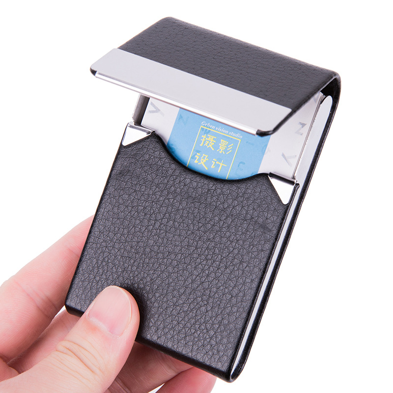 Card Top Loader - Porte-cartes de visite en cuir PU