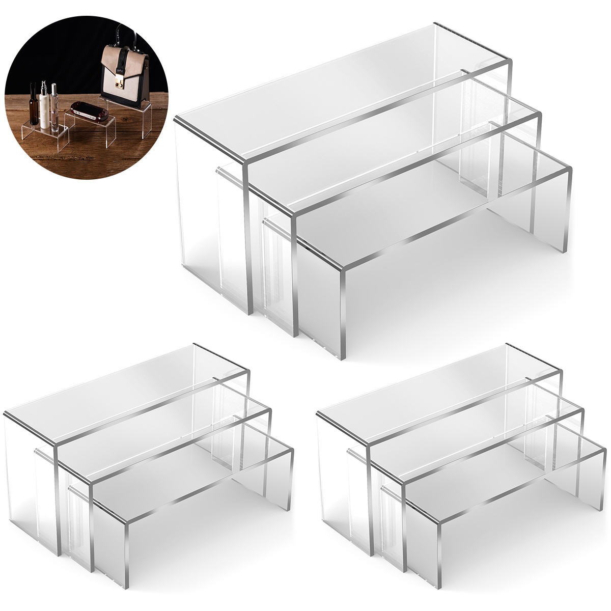 Display Risers Set - Présentoir en acrylique, boîte aveugle, étagère