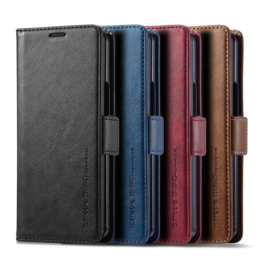 Card Top Loader - Étui portefeuille en cuir pour Samsung