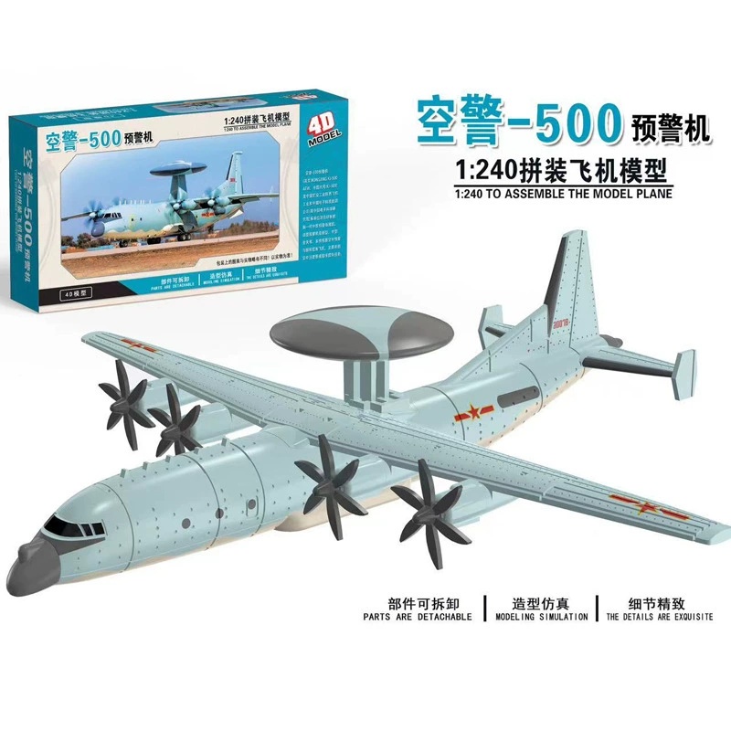 Model Airplane Plastic - Modèle d'avion assemblé 4D, avion d'avertissement